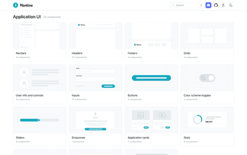 Mantine offers a vast amount of components for consistent experience