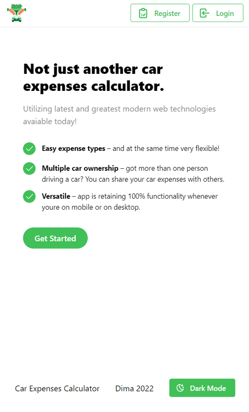 iPhone in-app car expense calculator experience